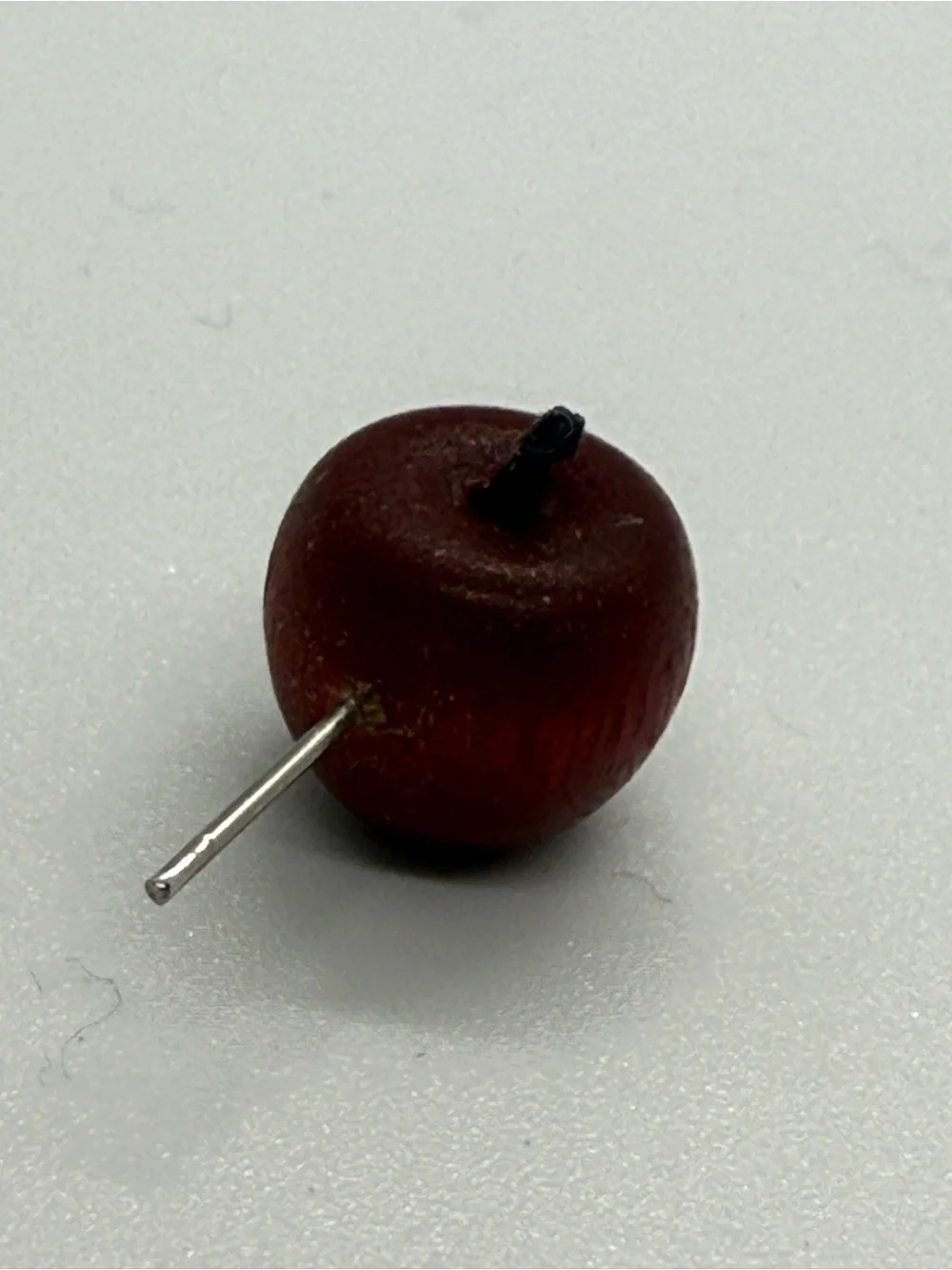 Vintage Wooden Apple Stud Earrings Red Teacher Cottagecore 1 cm